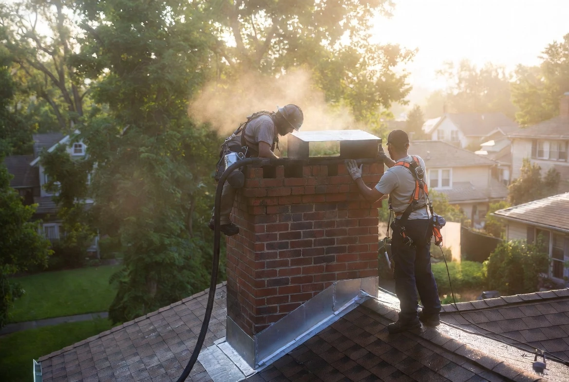 chimney repair Jackson nj chimneyguardsnj team working Jackson