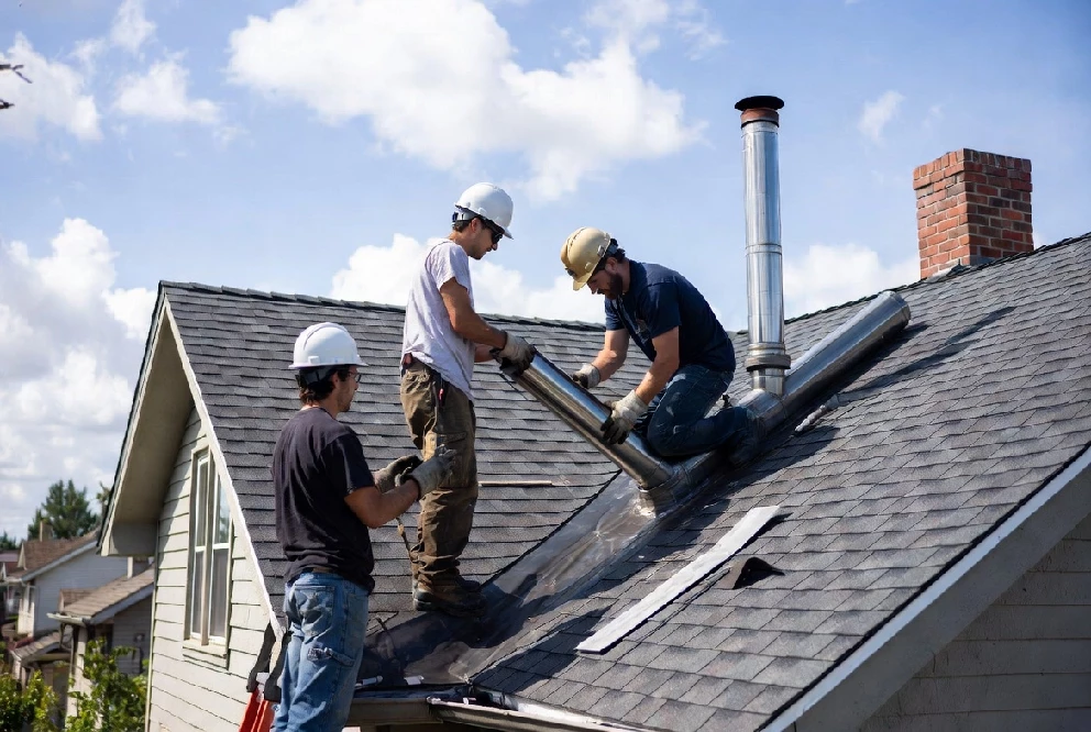 chimney repair marlboro nj chimneyguardsnj working on marlboro