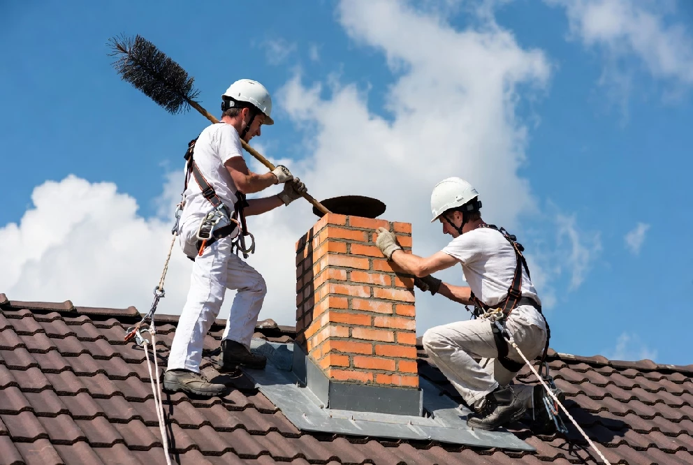 chimney repair middletown nj chimneyguardsnj working on middletown