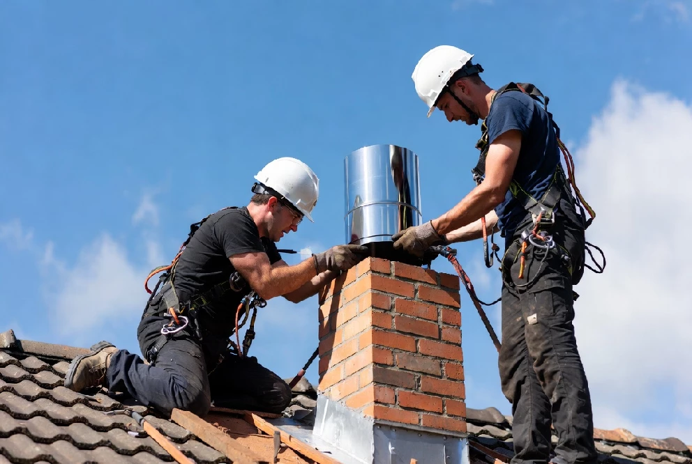 chimney repair shrewsbury nj chimneyguardsnj team working shrewsbury